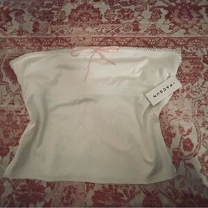 PacSun White Crop Top with Pink Accent